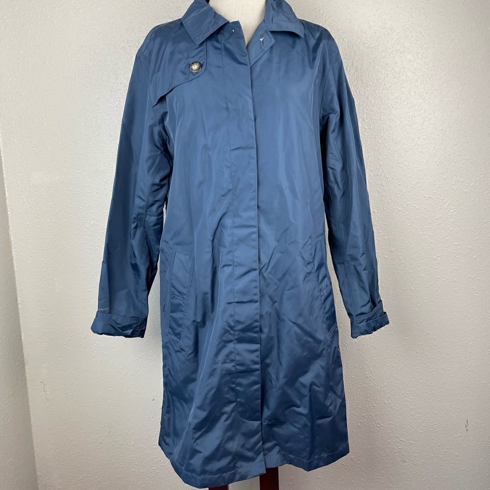 Eddie Bauer Navy Blue Trench Coat Size L EUC